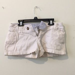White jean shorts